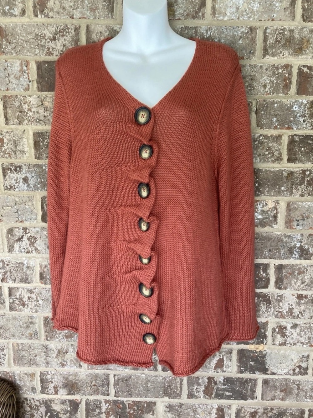 AVALIN SWEATER CARDIGAN Butto Down Alpaca Wool Acrylic Size Large